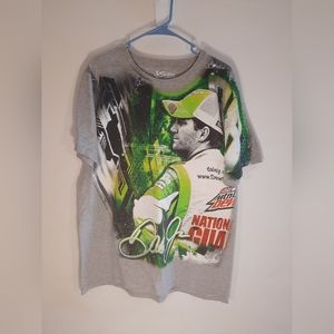 VTG Dale Earnhardt Jr #88 AOP Nascar Racing T-Shirt Chase Mountain Dew Gray L